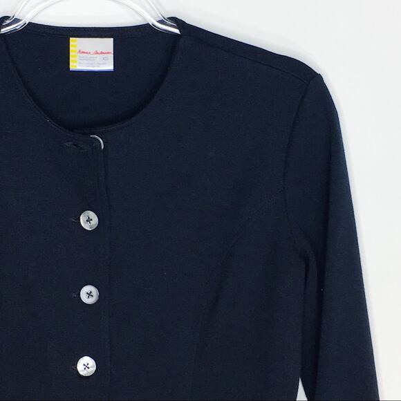 Hanna Andersson Womens Size XS Tunic Jacket Top Black Half Button Up - Picture 3 of 6